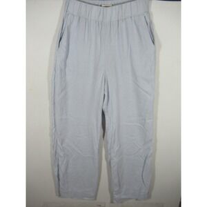 Abercrombie & Fitch Ultra High Rise Linen Viscose Pants Women Small Blue Beachy